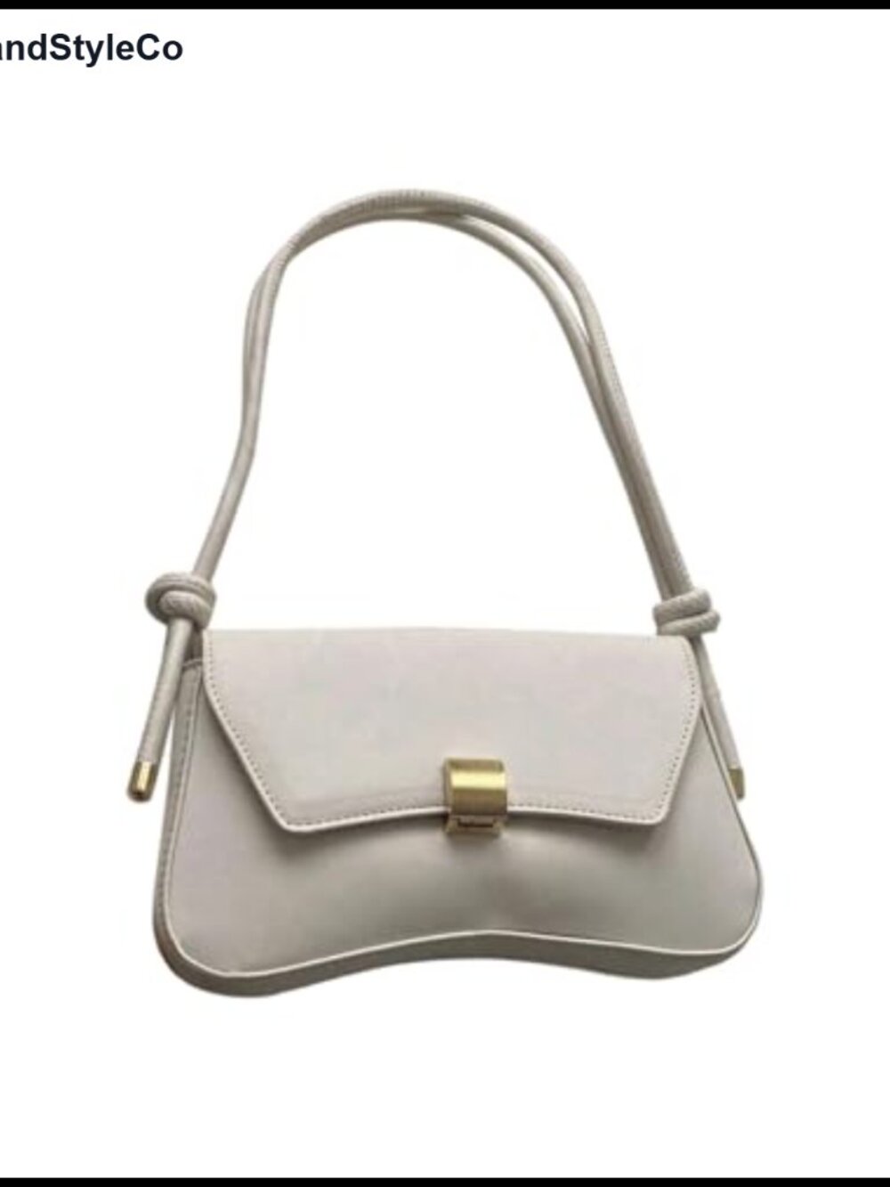 PU Leather Knotted Top Handle Shoulder Bag Underarm Clutch Handbag